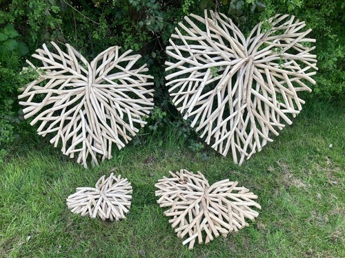 Rustic driftwood wall - driftwood, heart