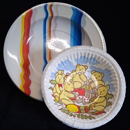 Vintage plastic plates paper - plates,