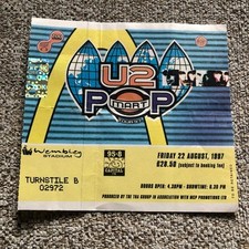 U2 Ticket Wembley Stadium 22/08/97 #02972 Pop tour