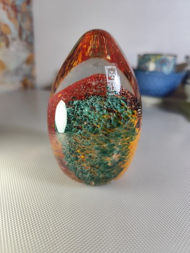 Vintage mdina glass malta egg - glass,