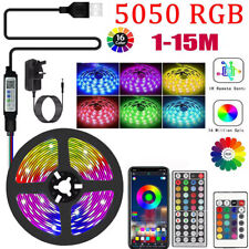 1-20m LED Strip Lights RGB 5050 Colour Changing Tape Cabinet Kitchen TV Lighting