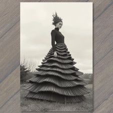 POSTCARD Christmas Tree Woman