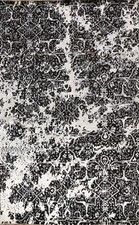 BLACK/ SILVER Vegetable Dye Versace Design Area Rug Hand-knotted Wool/ Silk 6x9