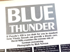 STROSEK PORSCHE 928 1980s - COLLECTIBLE ORIGINAL CAR MAGAZINE REVIEW ROAD TEST