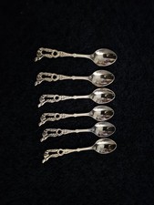 6x Gold Plated coffee spoons 