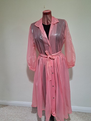 Unique pink pvc - pink, raincoat/dress