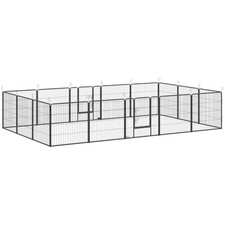 PawHut 16-Panel Dog Play Pen 80cm - Grey, Refurbished