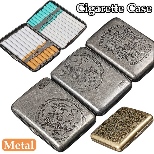 Vintage metal cigarette case - metal,