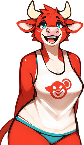 Laughing cow character vinyl - laughing,