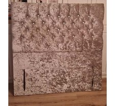 Double Sliver Velvet Headboard
