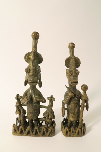 Vintage bronze figures pair - vintage,