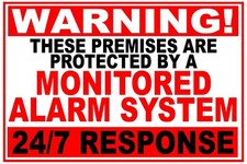 Premises Protected by Monitored Alarm Stickers - Front Door or Inside Windows
