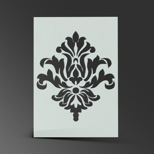 Damask stencil mylar - damask,