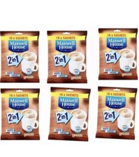 6 packs x Maxwell House 2 in 1 White Coffee 10 sachets instant drink