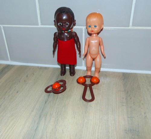 Vintage african black doll - african, 6"