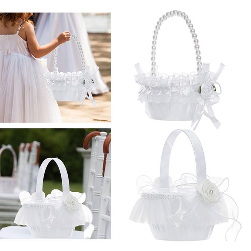 Satin flower basket - satin,