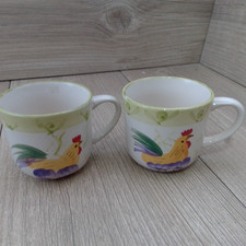 Scotts of Stow Mug Cockerel Rooster Chicken Ceramic Mug Cups Set of 2