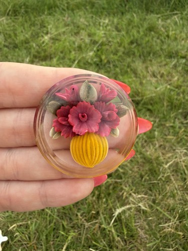 Vintage lucite reverse carved - lucite,