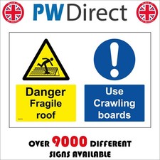 SIGN Danger Fragile Roof Use