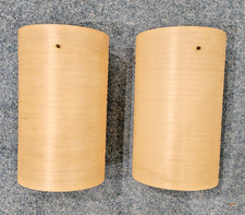 Vintage Large Spun Fibreglass Lampshades. Cream. 25x15cm PAIR 1970s