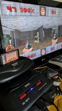 Sega 32X console with 50/60Hz region mod  + sega megadrive console and Doom