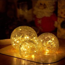 Glass Ball Lights Set, 3-Pack