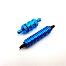 RC Nitro Aluminium Fuel Filter And Cooler Set Anodised Blue 1/10 1/8 Car Boat 