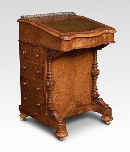Burr walnut davenport desk - walnut,