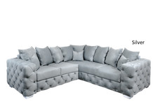 5 Seater Velvet Corner Sofa Ashton Scatterback Chesterfield SETTEE Corner Longue