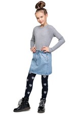 Girls Warm Thick Cotton Cute Heart Patterned Kids School Footed Tights CT1006