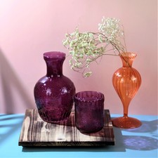 Large Capacity Retro Glass Bedside Carafe And Tumbler Set For Bedroom