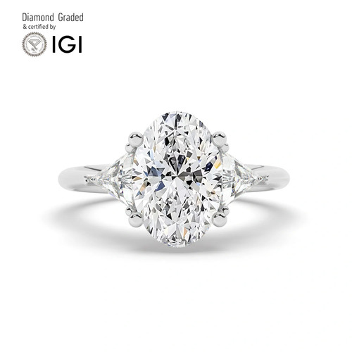 Oval diamond trilogy - trilogy, 18k