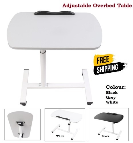 Adjustable overbed table with - overbed,