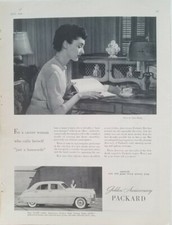 1949 golden anniversary Packard car women's Jane Derby dress career woman ad
