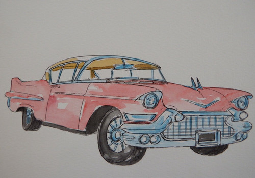 Watercolour painting pink - painting,