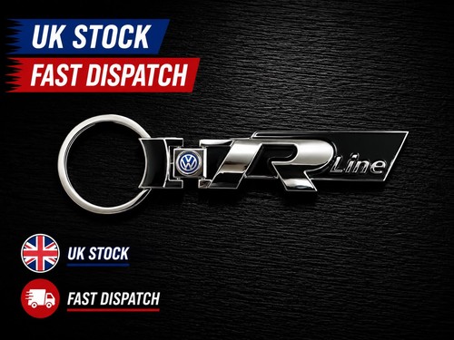 Line keyring metal black vw - r-line,
