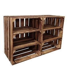 Wooden crates with 2 shelves