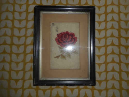 Antique embroidery rose - , in