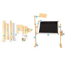 Adjustable Wood Cross Stitch Frame Tabletop Floor Stand Embroidery Tapestry