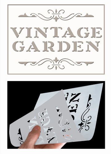 Garden vintage stencil word - stencil,