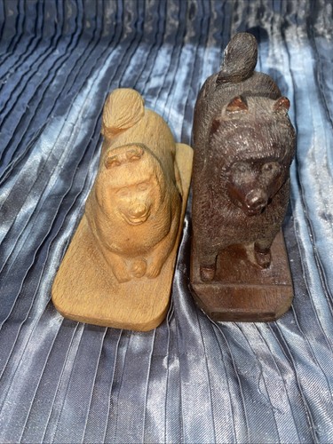 Pair handcrafted wooden - pair,