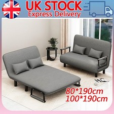 Upholstered 2 Seater Fabric Sofa Bed Sleeper Couch Sofabed Settee Recliner Beds