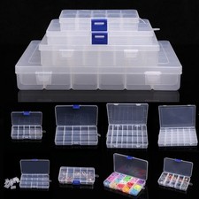 Multi compartment Plastic Storage Box Case for Jewelry with Adjustable Dividers