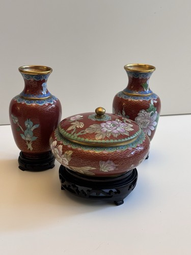 Chinese cloisonné enamel - , vase