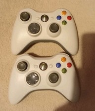 2x Xbox 360 Wireless Controllers Official Microsoft Tested Working 