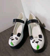 Koi Size 6 Pondering Panda Mary Jane Shoes (Black/White) Vegan Leather Kawaii