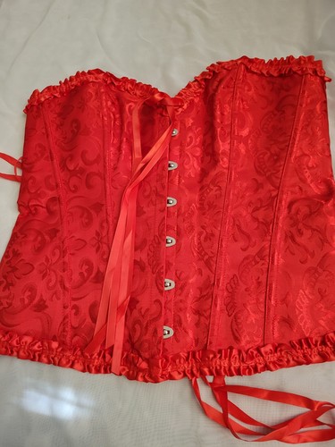 Women boned lace overbust - boned, lace-up