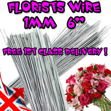 Florists wire / Silver / Steel / Galvanised / Art & Craft wire  1mm x 6"  UK