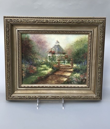 Vintage garden gazebo canvas - vintage,