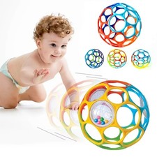 Baby Sensory Toy Soft Grasping Ball with Bell Rattle Early Education Teething